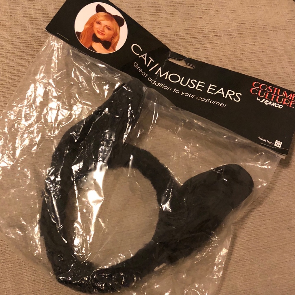 ⭐️3 for $15⭐️ NWT Black Cat/Mouse Ears for Costume